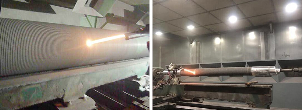 上複卷機軸采用超音速熱噴塗碳化鎢