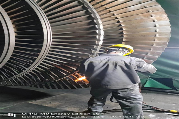 葉機風輪熱噴塗現場超音速噴塗加工.jpg 葉機風輪熱噴塗現場超音速噴塗加工.jpg